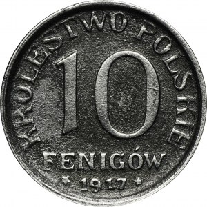 Königreich Polen, 10 fenig 1917 - Inschrift BLISKO
