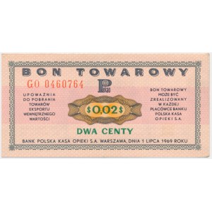 Pewex, 2 cents 1969 - GO -.