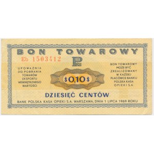 Pewex, 10 centów 1969 - Eb - rzadki