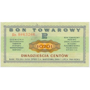 Pewex, 20 centów 1969 - En -