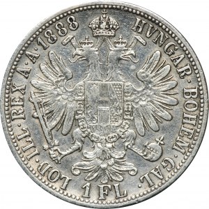 Austria, Franz Joseph I, 1 Florin Vienn 1888