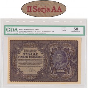 1.000 Mark 1919 - Serie II AA - GDA 58 - seltene Serie