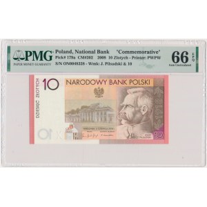 10 złotych 2008 - 90. Rocznica Odzyskania Niepodległości - PMG 66 EPQ