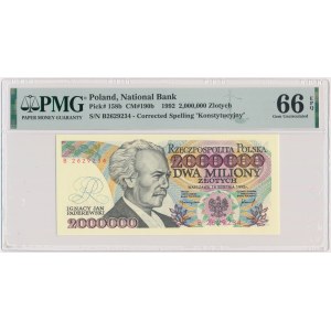 2 miliony złotych 1992 - B - PMG 66 EPQ