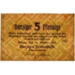 Danzig, 5 Pfennige 1923 - October - watermark ZIGZAG -