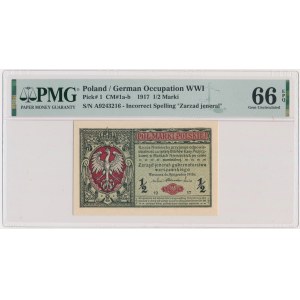 1/2 marki 1916 - Jenerał - A - PMG 66 EPQ