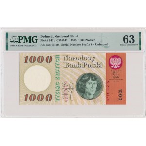 1,000 zloty 1965 - S - PMG 63