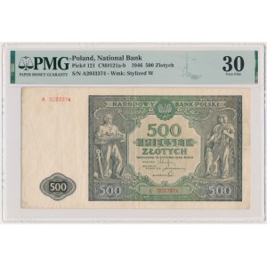 500 złotych 1946 - A - PMG 30 - pierwsza seria