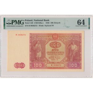 100 Zloty 1946 - H - PMG 64 - seltenere Serie