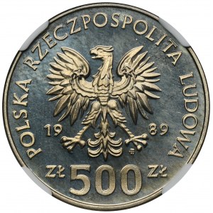 500 złotych 1989 50 rocznica Wojny Obronnej Narodu Polskiego - NGC PF66 CAMEO