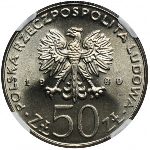 50 złotych 1980 Kazimierz I Odnowiciel - NGC MS66