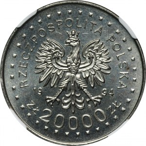 20.000 złotych 1994 200. rocznica Powstania Kościuszkowskiego - NGC MS65