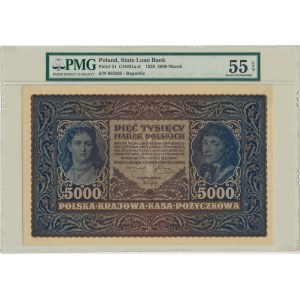 5.000 marek 1920 - II Serja B - PMG 55 EPQ