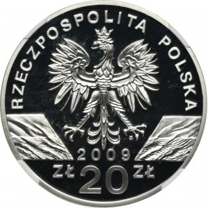 20 złotych 2009 Jaszczurka Zielona - NGC PF68 ULTRA CAMEO