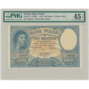 100 złotych 1919 - S.C - PMG 45 EPQ