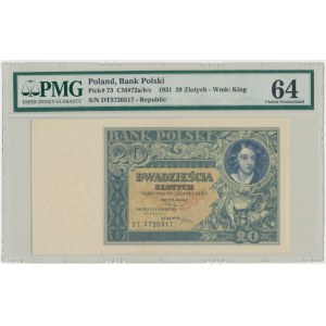20 gold 1931 - DT. - PMG 64
