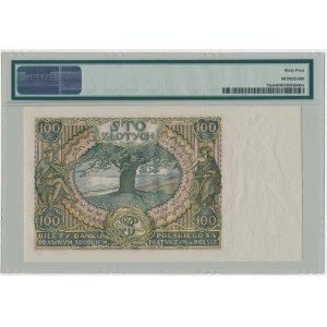 100 złotych 1934 - Ser. AX. - znw. kreski na górnym marginesie - PMG 64
