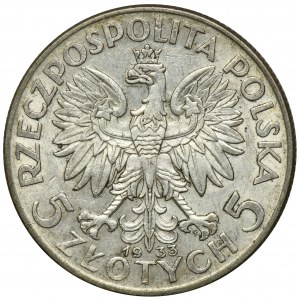 Głowa Kobiety, 5 złotych Warszawa 1933