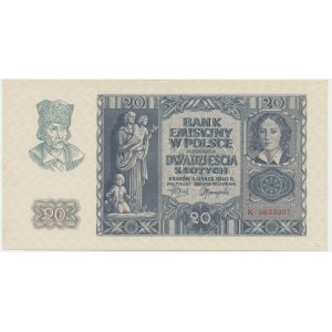 20 złotych 1940 - K - rzadsza seria