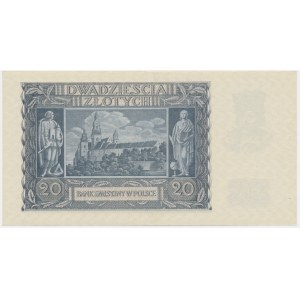 20 złotych 1940 - K - rzadsza seria