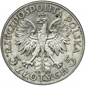 Głowa Kobiety, 5 złotych Warszawa 1933