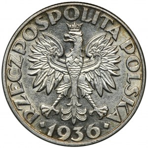 Żaglowiec, 5 złotych 1936