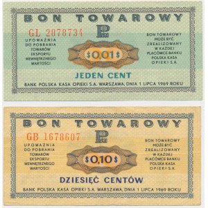 Zestaw Pewex, 1-10 centów 1969 (2 szt.)