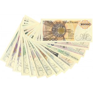 Set of PRL banknotes, 10-20,000 zloty 1982-89 (14 pieces).