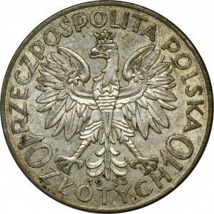 Głowa Kobiety, 10 złotych Warszawa 1933