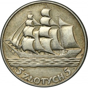 Sailing ship, 5 gold 1936
