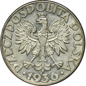 Żaglowiec, 5 złotych 1936