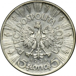 Piłsudski, 5 złotych 1938