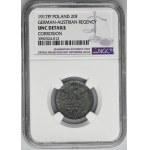 Królestwo Polskie, 20 fenigów 1917 - NGC UNC DETAILS - z efektem DUCHA