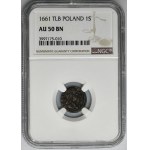 Jan II Kazimierz, Szeląg Kraków 1661 - NGC AU50 BN