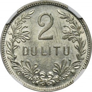 Lithuania, Republic, 2 Litai London 1925 - NGC AU DETAILS