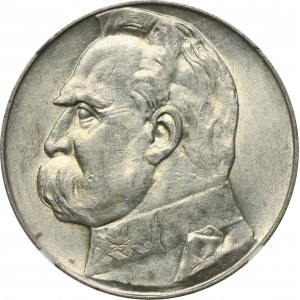 Piłsudski, 10 złotych 1936 - NGC AU58