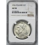 Piłsudski, 10 złotych 1936 - NGC AU58