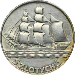 Sailing ship, 5 gold 1936 - PCGS AU DETAILS