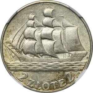 Segelschiff, 2 Gold 1936 - NGC AU58