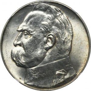 Piłsudski, 10 złotych 1939 - NGC UNC DETAILS