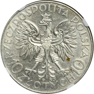 Kopf einer Frau, 10 Zloty Warschau 1933 - NGC AU55