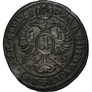 Schlesien, Habsburger Herrschaft, Leopold I., 1 Krajcar Opole 1699 FN