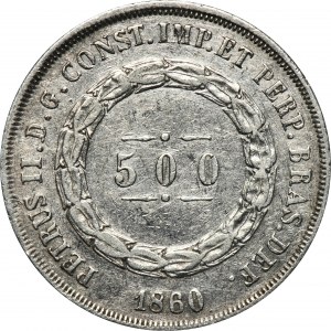 Brasil, Pedro II, 500 Reis 1860