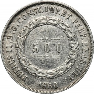 Brasilien, Pedro II, 500 Reales 1860