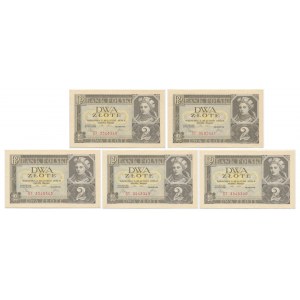 Set, 2 gold 1936 - DT (5 pieces).