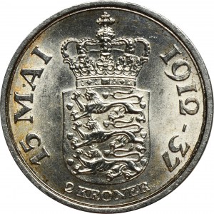 Denmark, Chrystian X, 2 Kroner Copenhagen 1937 - 25th anniversary of the reign of King Christian X