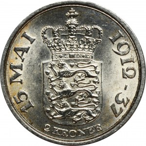 Dänemark, Christian X, 2 Kronen Kopenhagen 1937 - 25. Jahrestag der Regentschaft von König Christian X