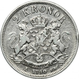 Schweden, Oscar II, 2 Kronen Stockholm 1890