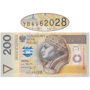 200 złotych 1994 - YB - seria zastępcza