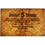 Danzig, 5 Pfennige 1923 - October - watermark ZIGZAG -